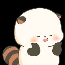Cute panda-like character smiling